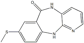 5,11-Dihydro-8-methylthio-6H-pyrido[2,3-b][1,4]benzodiazepin-6-one Struktur