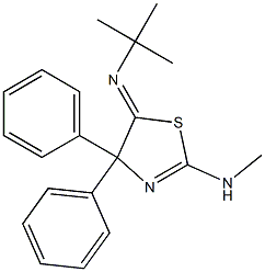 2-(Methylamino)-5-(tert-butylimino)-4,4-diphenyl-2-thiazoline Struktur