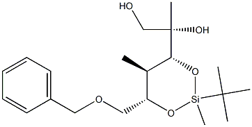 (2S)-2-[(4S,5R,6R)-4-Benzyloxymethyl-2-tert-butyl-2,5-dimethyl-1,3-dioxa-2-silacyclohexan-6-yl]propane-1,2-diol Struktur