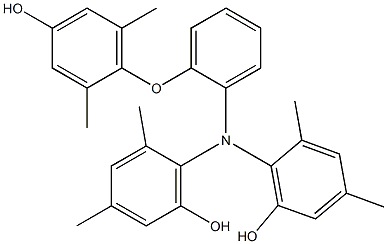 N,N-Bis(6-hydroxy-2,4-dimethylphenyl)-2-(4-hydroxy-2,6-dimethylphenoxy)benzenamine Struktur