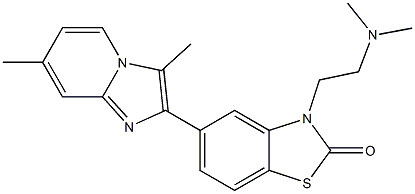 5-[3,7-Dimethylimidazo[1,2-a]pyridin-2-yl]-3-[2-(dimethylamino)ethyl]benzothiazol-2(3H)-one Struktur