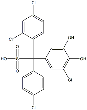 (4-Chlorophenyl)(2,4-dichlorophenyl)(5-chloro-3,4-dihydroxyphenyl)methanesulfonic acid Struktur