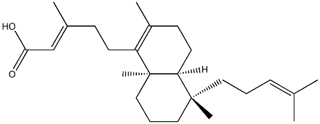 [E,(+)]-3-Methyl-5-[[(4aS,5S,8aS)-3,4,4a,5,6,7,8,8a-octahydro-5-(4-methyl-3-pentenyl)-2,5,8a-trimethylnaphthalene]-1-yl]-2-pentenoic acid Struktur