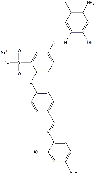 5-[(4-Amino-2-hydroxy-5-methylphenyl)azo]-2-[4-[(4-amino-2-hydroxy-5-methylphenyl)azo]phenoxy]benzenesulfonic acid sodium salt Struktur