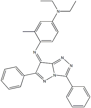 (7Z)-7-[[2-Methyl-4-(diethylamino)phenyl]imino]-3,6-diphenyl-7H-pyrazolo[5,1-c]-1,2,4-triazole Struktur