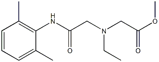 2-[N-Ethyl-N-(methoxycarbonylmethyl)amino]-N-(2,6-dimethylphenyl)acetamide Struktur