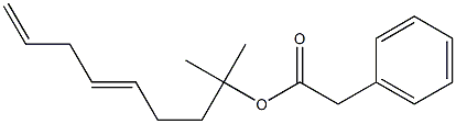 Phenylacetic acid 1,1-dimethyl-4,7-octadienyl ester Struktur