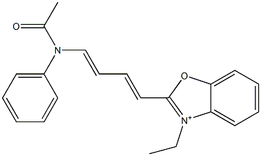 2-[4-(Acetylphenylamino)-1,3-butadienyl]-3-ethylbenzoxazol-3-ium Struktur