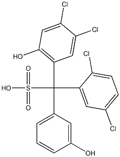 (2,5-Dichlorophenyl)(3,4-dichloro-6-hydroxyphenyl)(3-hydroxyphenyl)methanesulfonic acid Struktur