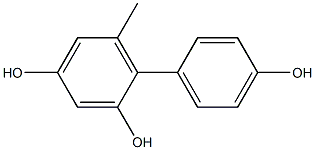 6-Methyl-1,1'-biphenyl-2,4,4'-triol Struktur