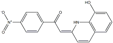 1-(4-Nitrophenyl)-2-[(2Z)-(8-hydroxy-1,2-dihydroquinolin)-2-ylidene]ethan-1-one Struktur