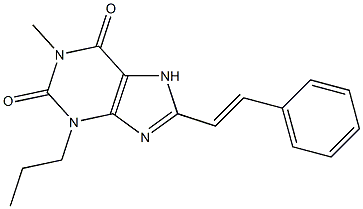 1-Methyl-3-propyl-8-(2-phenylethenyl)xanthine Struktur