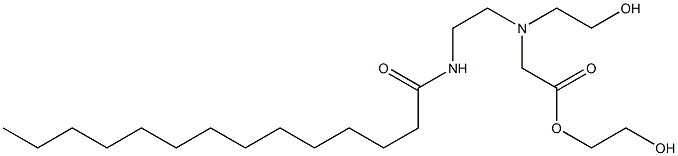 [N-(2-Tetradecanoylaminoethyl)-N-(2-hydroxyethyl)amino]acetic acid 2-hydroxyethyl ester Struktur