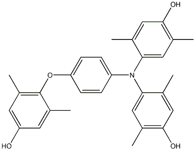 N,N-Bis(4-hydroxy-2,5-dimethylphenyl)-4-(4-hydroxy-2,6-dimethylphenoxy)benzenamine Struktur