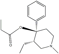 Propionic acid (3S,4S)-3-ethyl-1-methyl-4-phenylpiperidine-4-yl ester Struktur