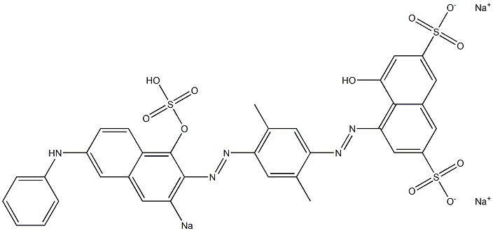 5-Hydroxy-4-[[2,5-dimethyl-4-[(1-hydroxy-6-phenylamino-3-sodiosulfo-2-naphthalenyl)azo]phenyl]azo]naphthalene-2,7-disulfonic acid disodium salt Struktur