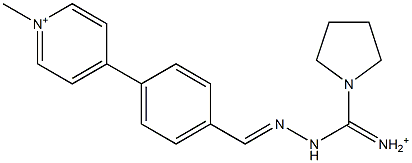 1-Methyl-4-[4-[2-[iminio(1-pyrrolidinyl)methyl]hydrazonomethyl]phenyl]pyridinium Struktur