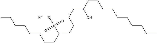 14-Hydroxytetracosane-9-sulfonic acid potassium salt Struktur