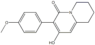 6,7,8,9-Tetrahydro-2-hydroxy-3-(4-methoxyphenyl)-4H-quinolizin-4-one Struktur