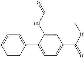 2-(Acetylamino)-1,1'-biphenyl-4-carboxylic acid methyl ester Struktur