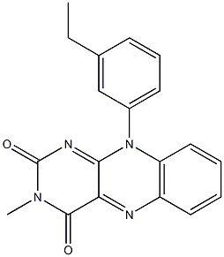 3-Methyl-10-[3-ethylphenyl]pyrimido[4,5-b]quinoxaline-2,4(3H,10H)-dione Struktur