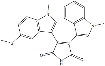 3-(5-Methylthio-1-methyl-1H-indol-3-yl)-4-(1-methyl-1H-indol-3-yl)-1H-pyrrole-2,5-dione Struktur