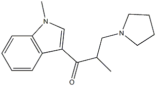 1-Methyl-3-[2-methyl-3-(pyrrolidin-1-yl)propionyl]-1H-indole Struktur