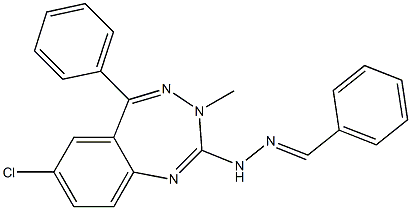 Benzaldehyde (7-chloro-5-phenyl-3-methyl-3H-1,3,4-benzotriazepin-2-yl)hydrazone Struktur