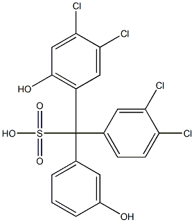 (3,4-Dichlorophenyl)(3,4-dichloro-6-hydroxyphenyl)(3-hydroxyphenyl)methanesulfonic acid Struktur