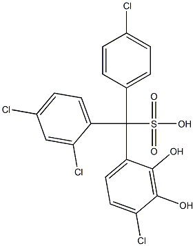 (4-Chlorophenyl)(2,4-dichlorophenyl)(4-chloro-2,3-dihydroxyphenyl)methanesulfonic acid Struktur