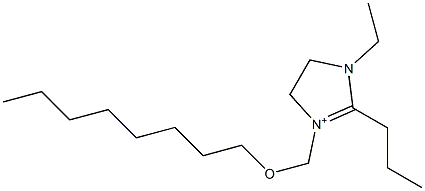 1-Ethyl-2-propyl-3-[(octyloxy)methyl]-4,5-dihydro-1H-imidazol-3-ium Struktur