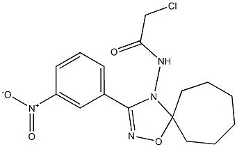 2-Chloro-N-[3-(3-nitrophenyl)-5,5-hexamethylene-1,2,4-oxadiazol-4(5H)-yl]acetamide Struktur