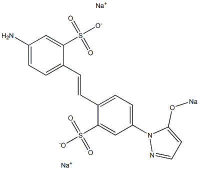 4-Amino-4'-(5-sodiooxy-1H-pyrazol-1-yl)-2,2'-stilbenedisulfonic acid disodium salt Struktur