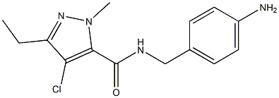 4-Chloro-5-ethyl-2-methyl-N-[4-aminobenzyl]-2H-pyrazole-3-carboxamide Struktur