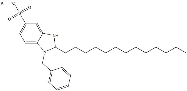 1-Benzyl-2,3-dihydro-2-tridecyl-1H-benzimidazole-5-sulfonic acid potassium salt Struktur