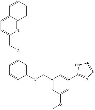 2-[3-[3-(1H-Tetrazol-5-yl)-5-methoxybenzyloxy]phenoxymethyl]quinoline Struktur