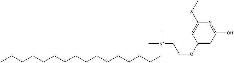 N,N-Dimethyl-N-[2-(2-hydroxy-6-methylthio-4-pyridinyloxy)ethyl]hexadecan-1-aminium Struktur