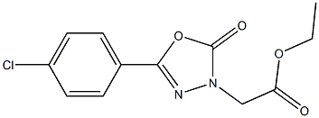 5-(4-Chlorophenyl)-2-oxo-1,3,4-oxadiazole-3(2H)-acetic acid ethyl ester Struktur