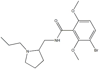 N-[(1-Propyl-2-pyrrolidinyl)methyl]-2,6-dimethoxy-5-bromobenzamide Struktur