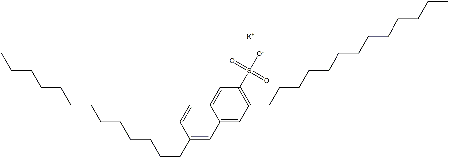 3,6-Ditridecyl-2-naphthalenesulfonic acid potassium salt Struktur