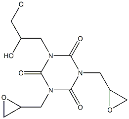 1-(3-Chloro-2-hydroxypropyl)-3,5-bis(2,3-epoxypropan-1-yl)-1,3,5-triazine-2,4,6(1H,3H,5H)-trione Struktur