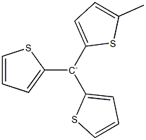 Bis(2-thienyl)(5-methyl-2-thienyl)methyl cation Struktur