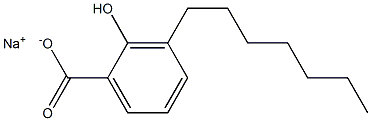 3-Heptyl-2-hydroxybenzoic acid sodium salt Struktur