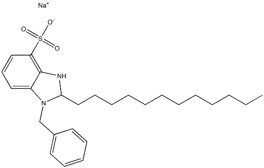 1-Benzyl-2,3-dihydro-2-dodecyl-1H-benzimidazole-4-sulfonic acid sodium salt Struktur