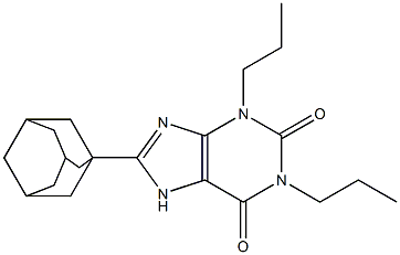 1,3-Dipropyl-8-(1-adamantyl)-7H-purine-2,6(1H,3H)-dione Struktur