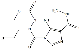 3-(2-Chloroethyl)-3,4-dihydro-4-oxo-N2-methoxycarbonylimidazo[5,1-d]-1,2,3,5-tetrazine-8-carboxylic acid hydrazide Struktur