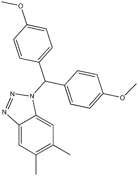 5,6-Dimethyl-1-[bis(4-methoxyphenyl)methyl]-1H-benzotriazole Struktur