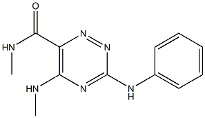 N-Methyl-3-anilino-5-(methylamino)-1,2,4-triazine-6-carboxamide Struktur