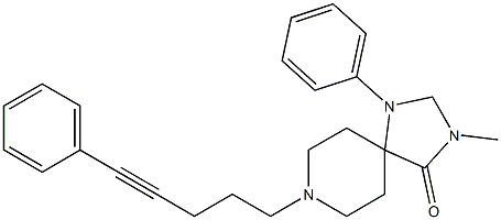 3-Methyl-1-phenyl-8-(5-phenyl-4-pentynyl)-1,3,8-triazaspiro[4.5]decan-4-one Struktur