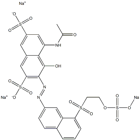 5-Acetylamino-4-hydroxy-3-[8-[2-(sodiooxysulfonyloxy)ethylsulfonyl]-2-naphtylazo]-2,7-naphthalenedisulfonic acid disodium salt Struktur